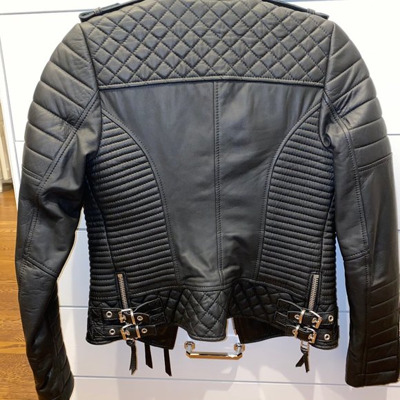 Boda Skins Women's Quilted Black Leather Jacket - Picture 2 of 8
